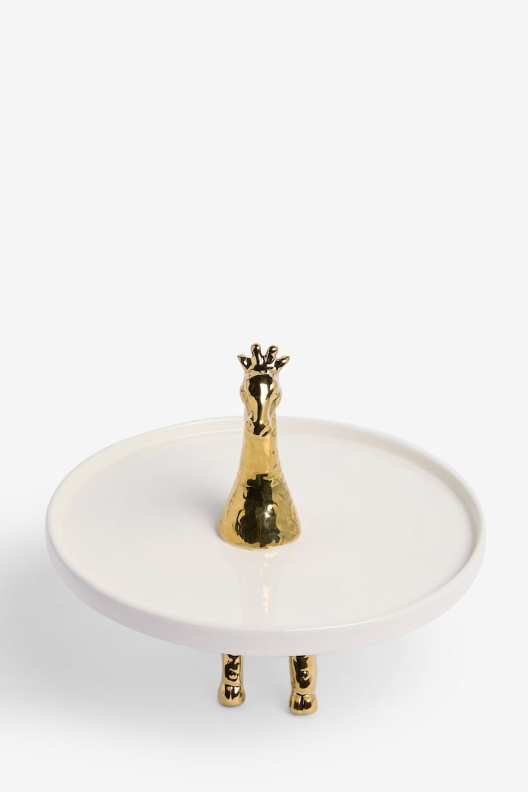 Clarke & Clarke White/Gold Exotica Giraffe Cake Stand - Image 2 of 2