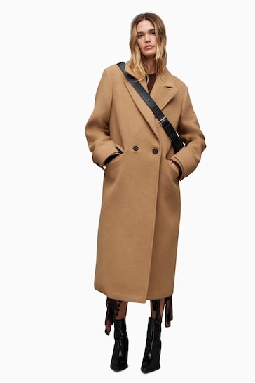 AllSaints Brown Mabel Coat