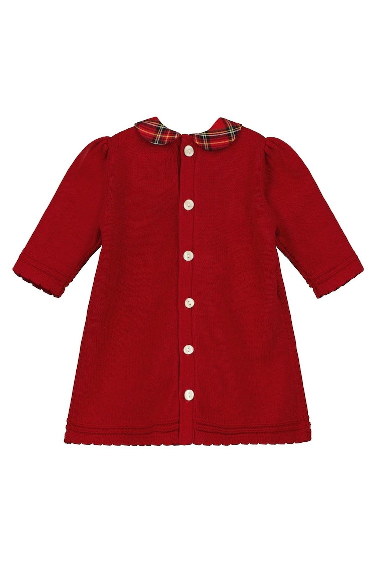 Emile Et Rose Red Knitted Bow Detail Christmas Dress & Tights - Image 4 of 4