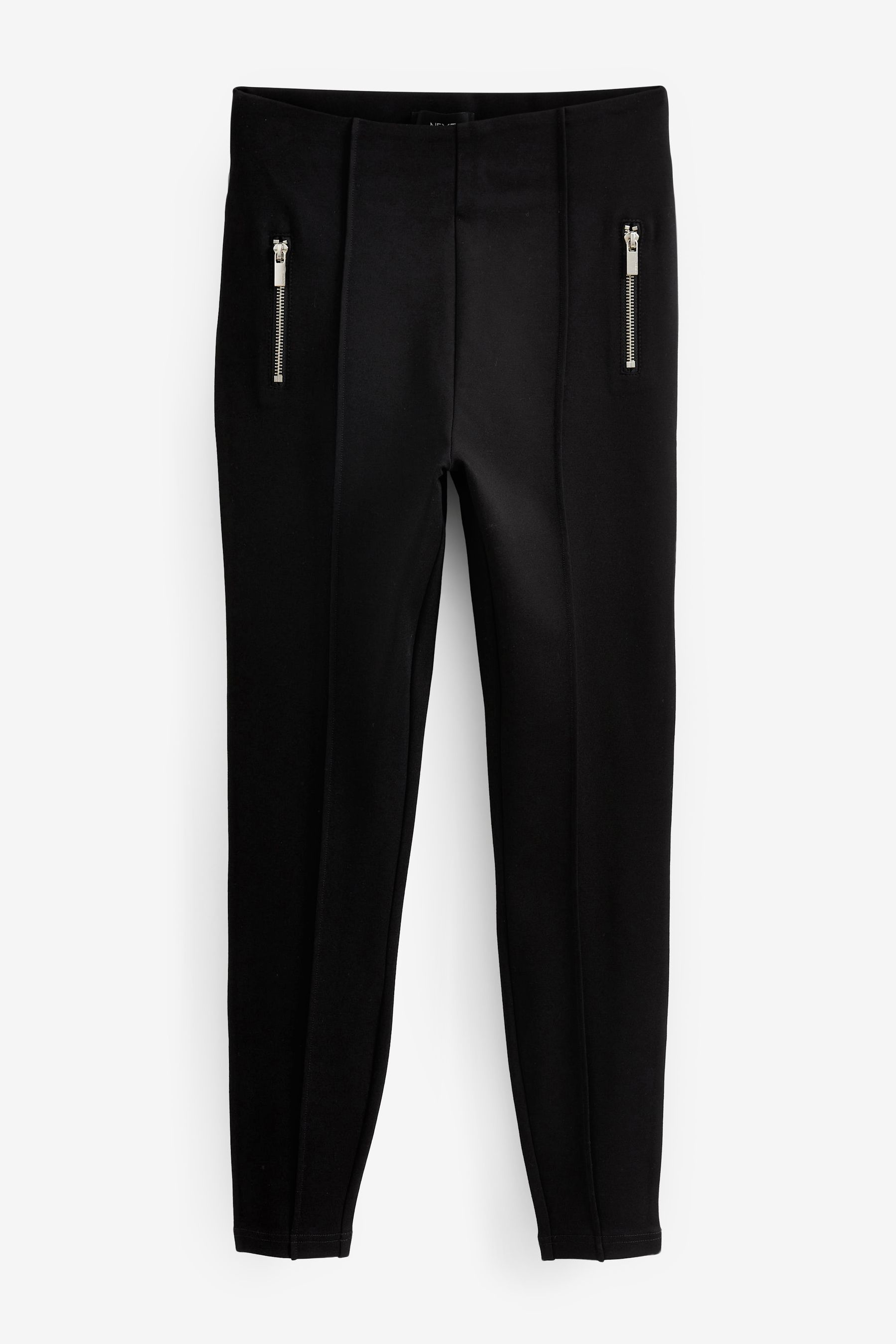 Buy Black Ponte Zip Detail Leggings from the Next UK online shop