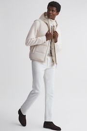 Reiss Stone Leftwich Quilted Hooded Gilet - Image 3 of 4