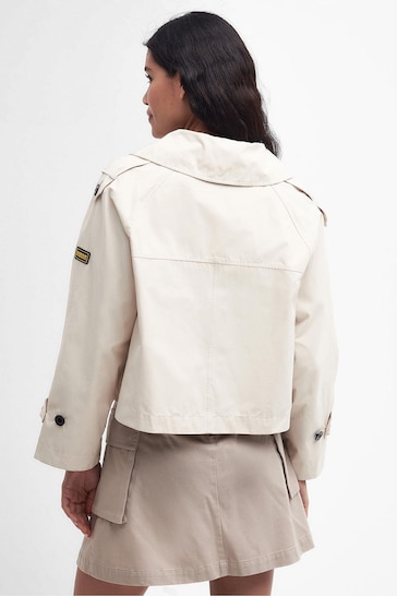 Barbour International® Beige Hadfield Cropped Trench Coat