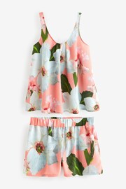 B by Ted Baker Pink Floral Crinkle Short Pyjamas Set - Image 7 of 10