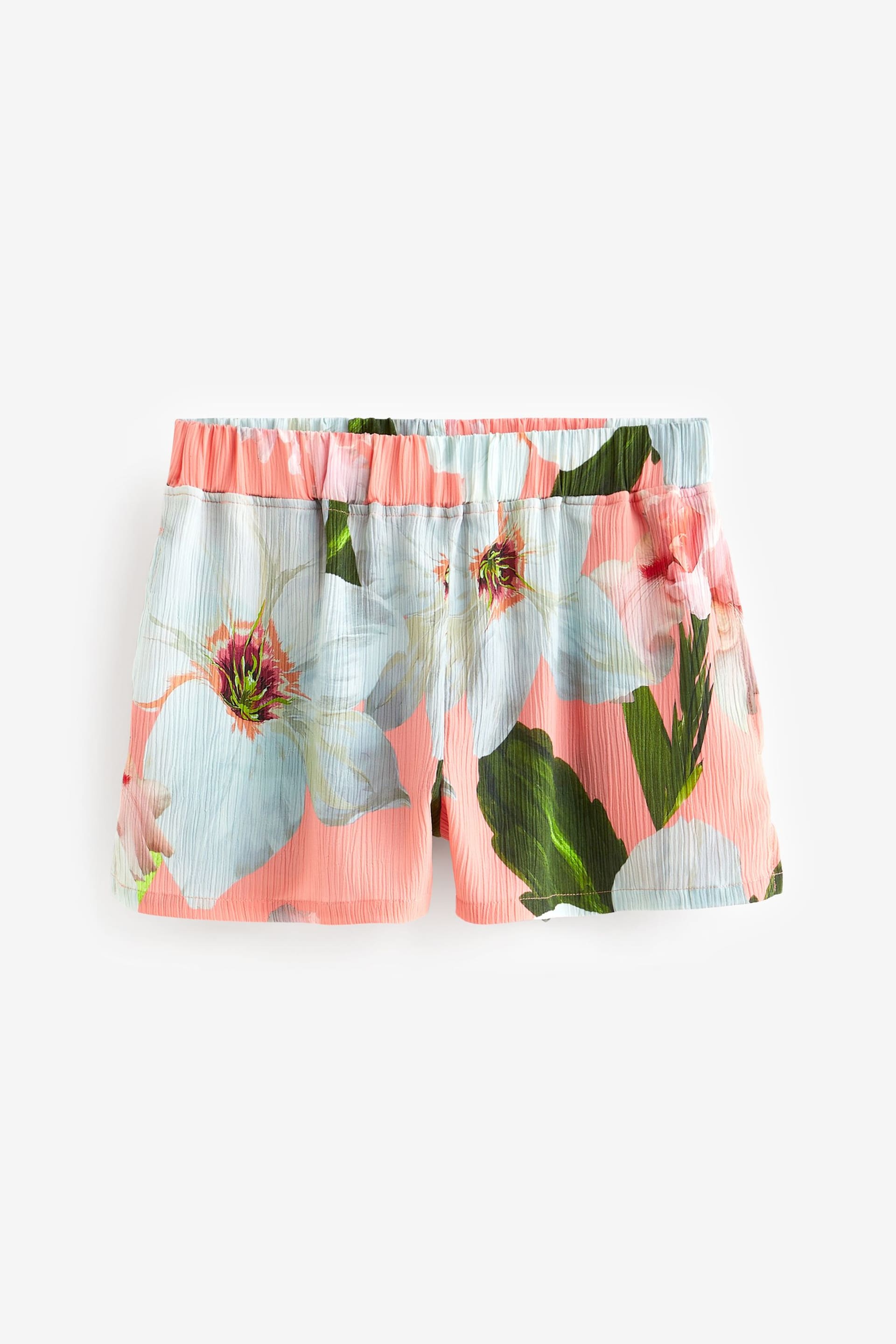 B by Ted Baker Pink Floral Crinkle Short Pyjamas Set - Image 9 of 10