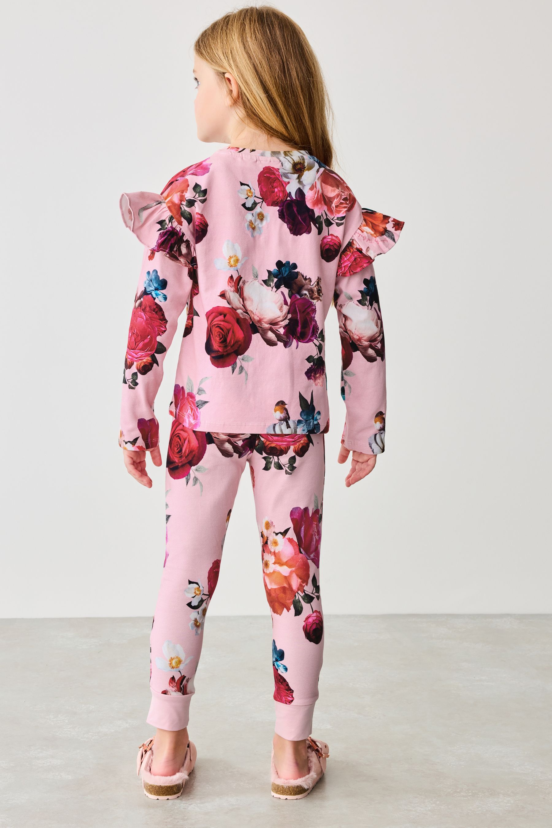 Buy Baker by Ted Baker Pink Floral Frill Shoulder Detail Pyjama Set from Next Austria