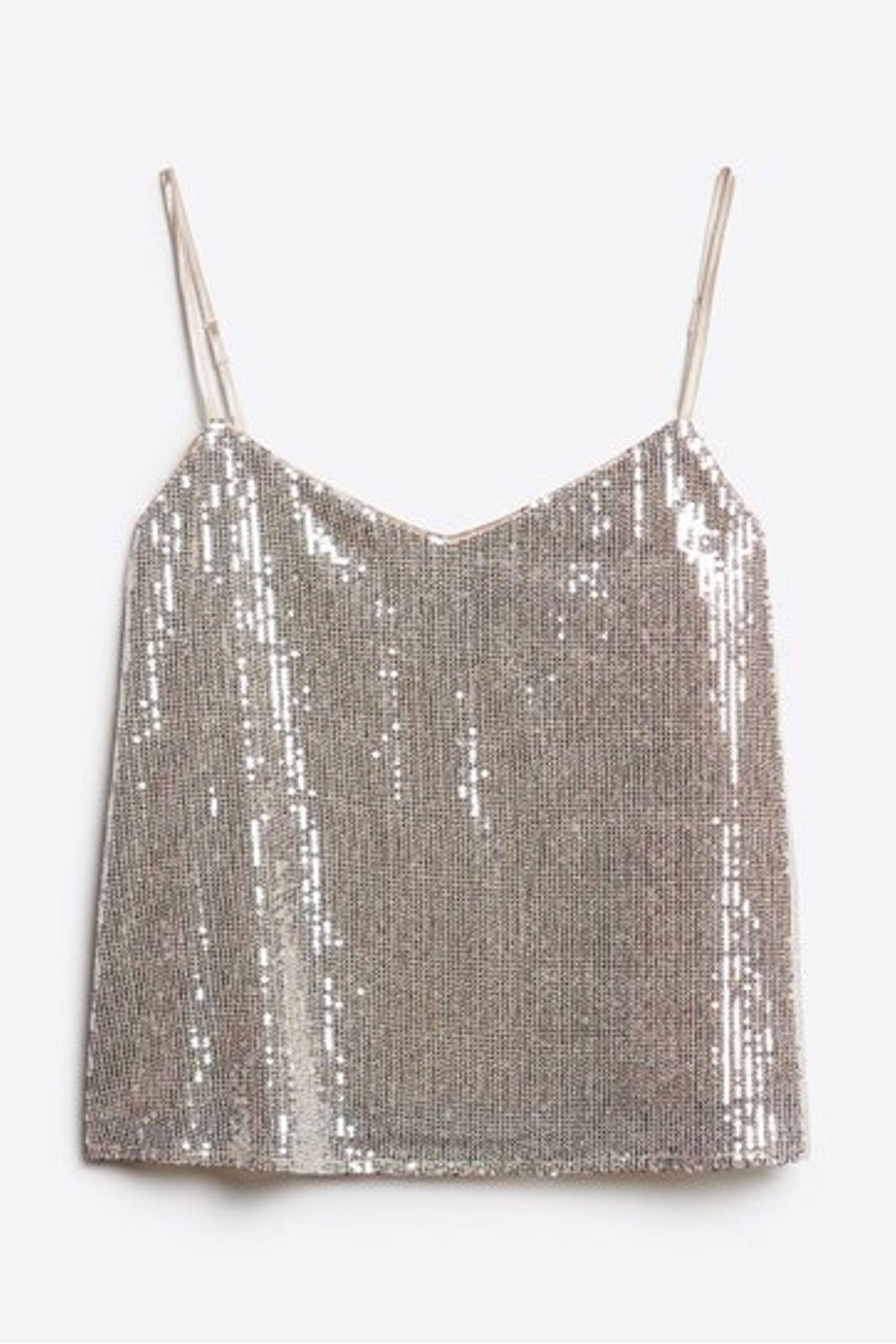 Superdry Silver Sequin Cami Vest Top - Image 4 of 5