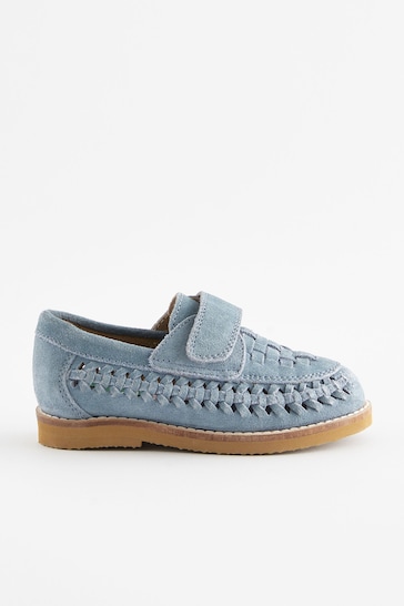 Blue Woven Loafers