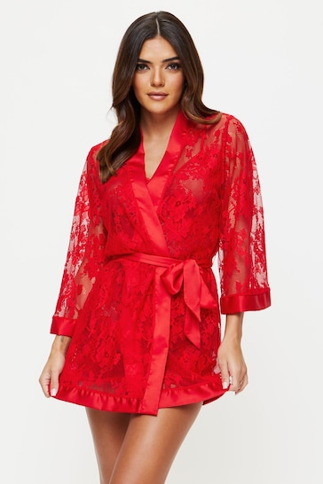 Ann Summers Red The Dark Hours Robe Dressing Gown