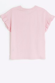 River Island Pink Girls Lovely Graphic T-Shirt - Image 3 of 5