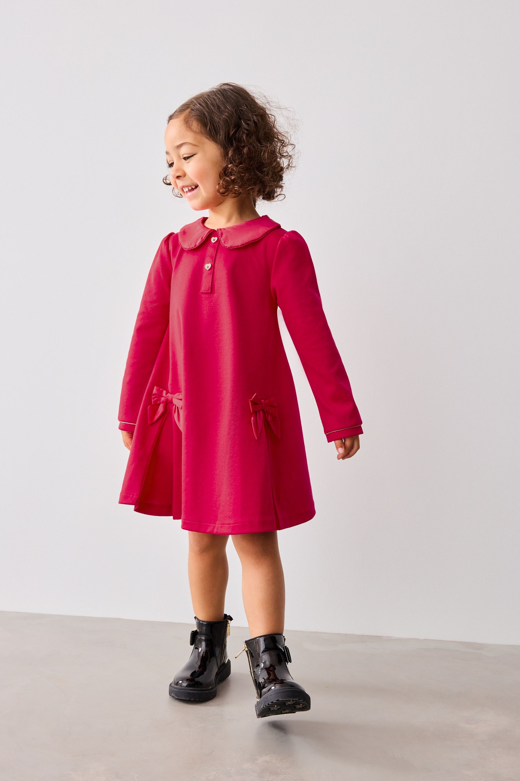 Buy Baker by Ted Baker Red Satin Collar and Bow Dress Next Ukraine