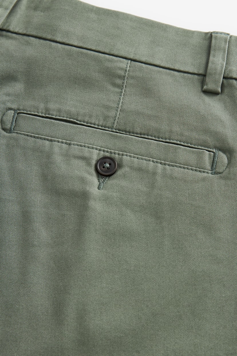 Sage Green Slim Fit Stretch Chinos Shorts - Image 7 of 8