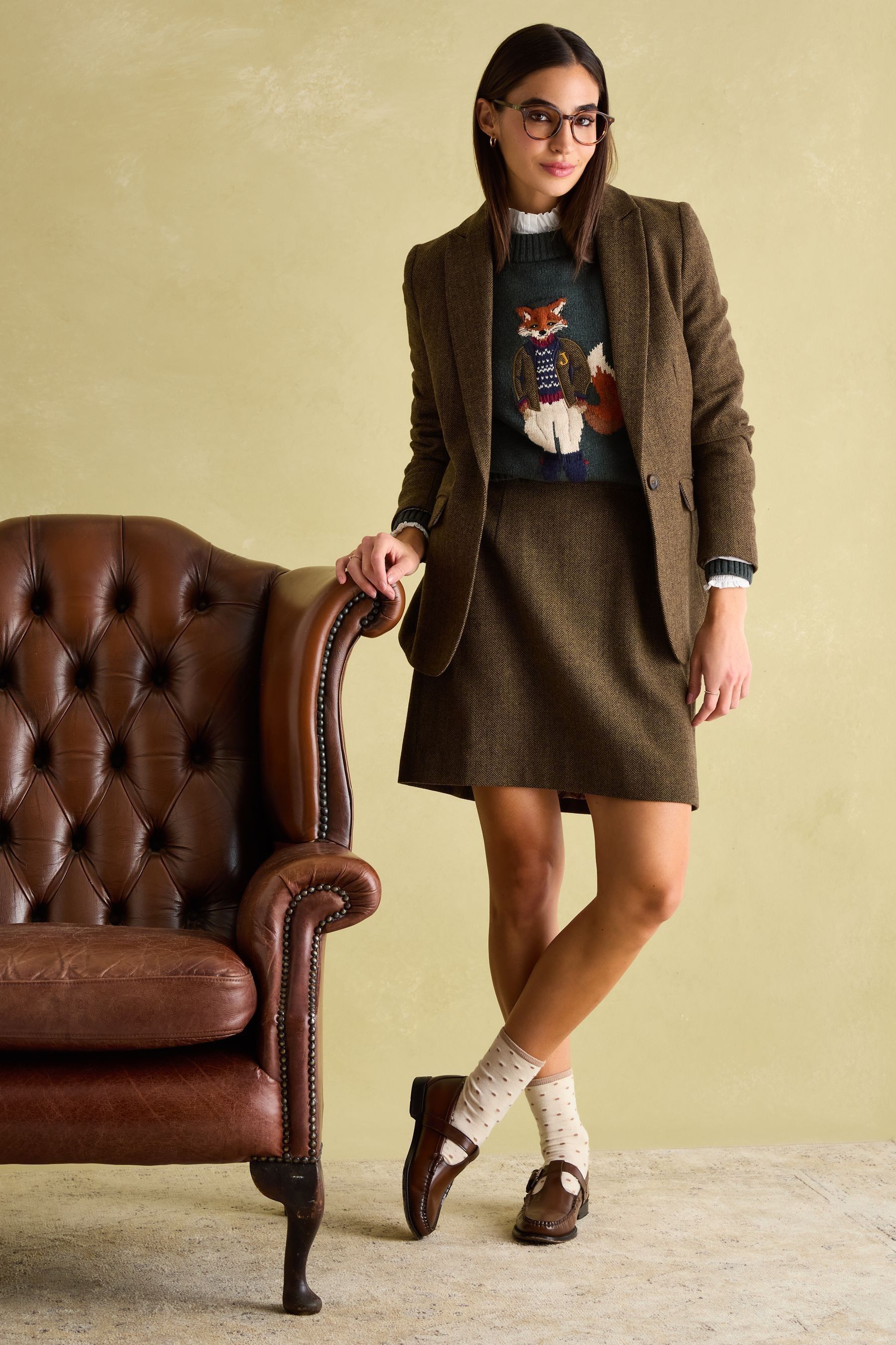 Joules tweed skirt 8 cheap