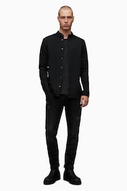 AllSaints Black Crome Hawthorne Long Sleeved Shirt - Image 3 of 5