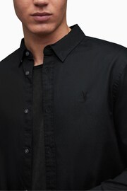 AllSaints Black Crome Hawthorne Long Sleeved Shirt - Image 4 of 5