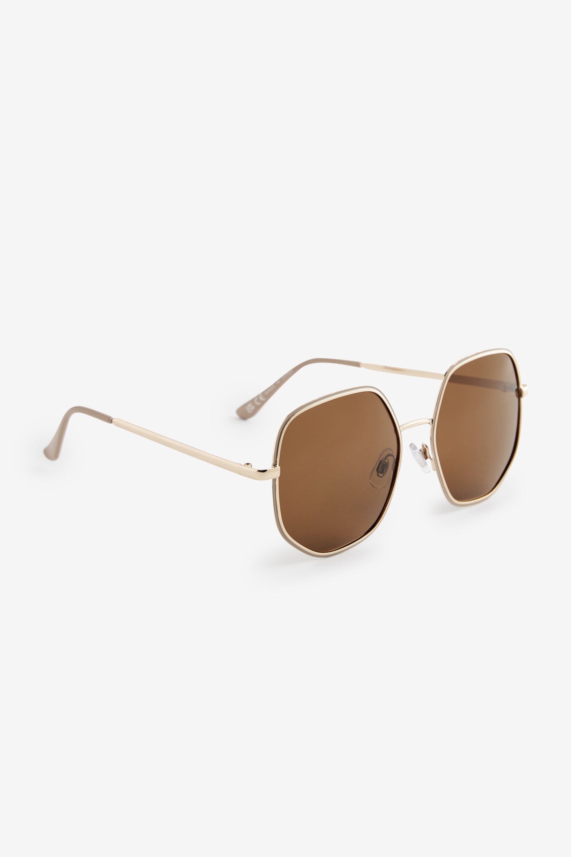 Rose Gold Smokey Lens Soft Hexagon Sunglasses - Image 3 of 6