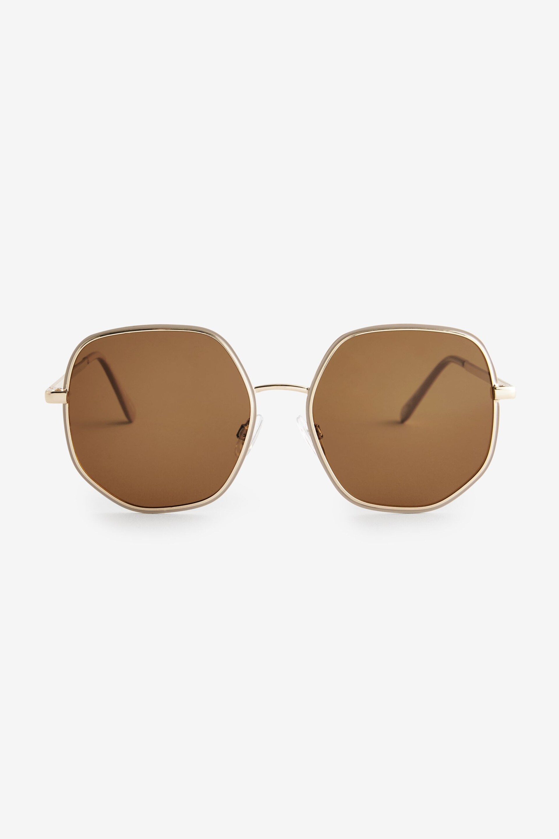 Rose Gold Smokey Lens Soft Hexagon Sunglasses - Image 4 of 6