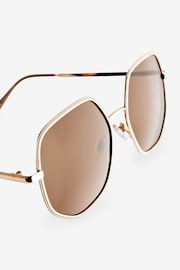 Rose Gold Smokey Lens Soft Hexagon Sunglasses - Image 6 of 6