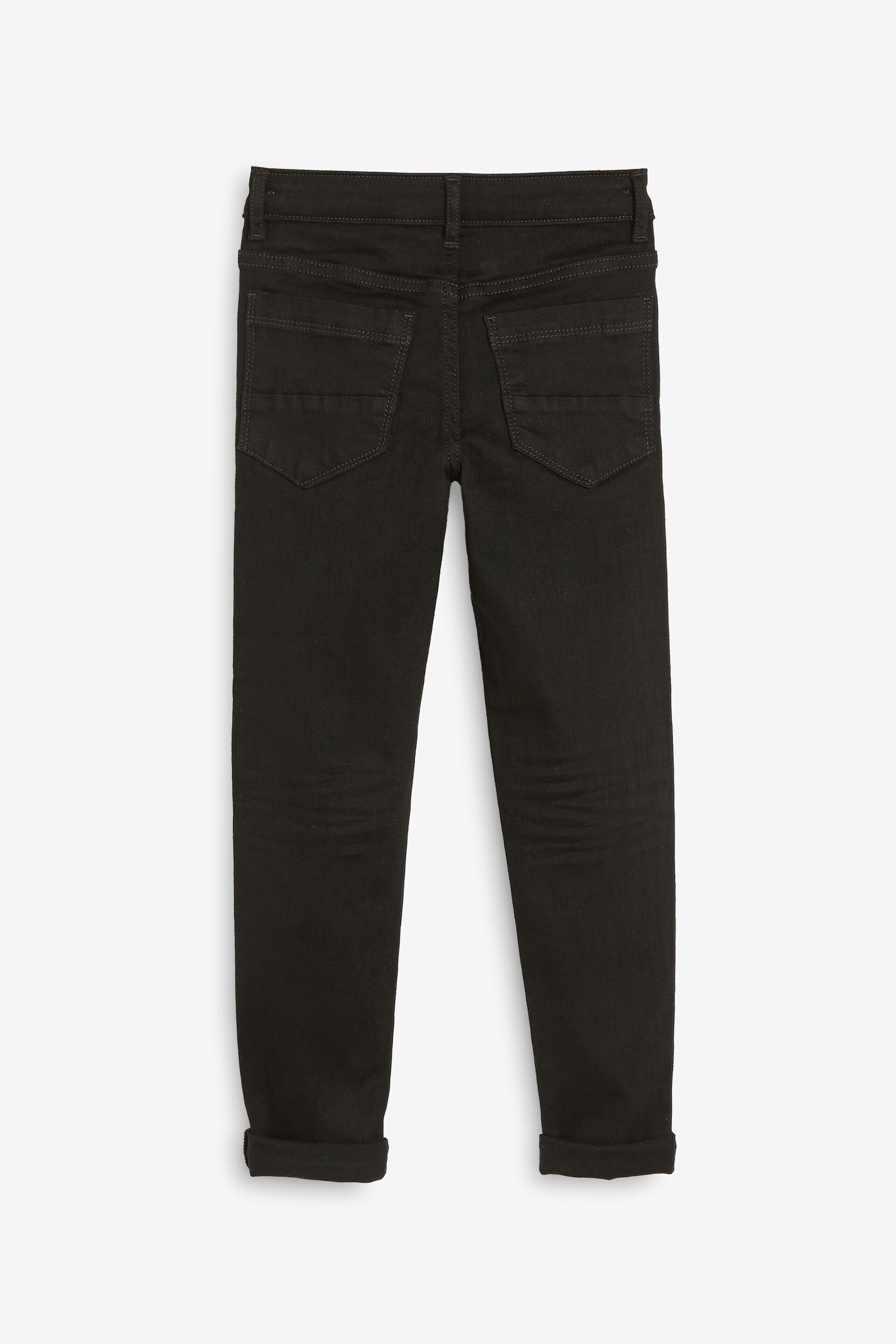 Black Denim Super Skinny Fit Mega Stretch Adjustable Waist Jeans (3-16yrs) - Image 5 of 6