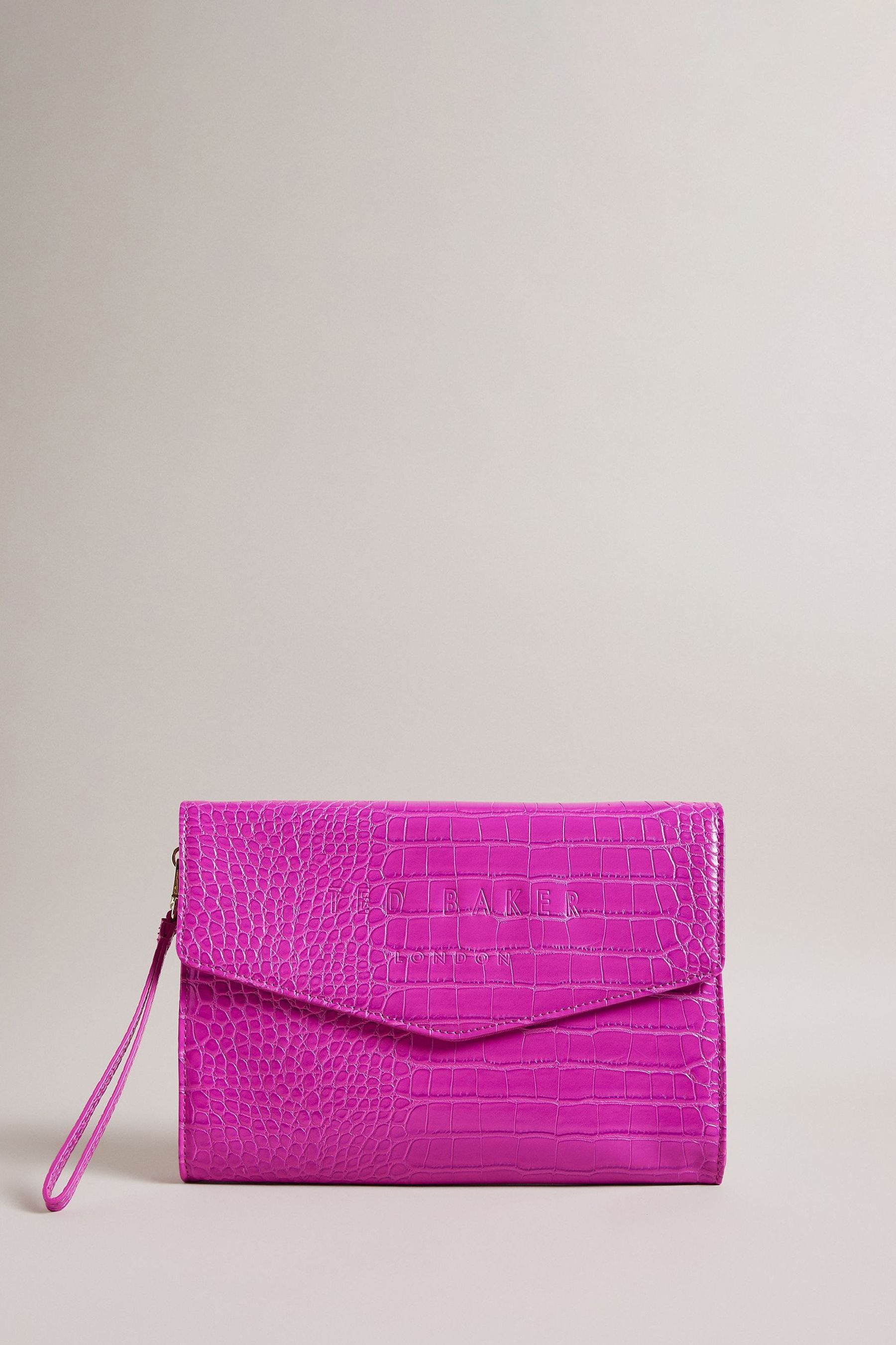 Buy Ted Baker Purple Imitation Croc Envelope Pouch from Next Luxembourg