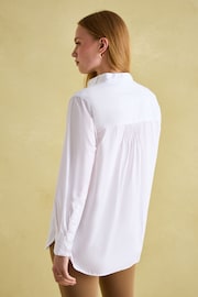 Joules Adeline White Pleated Tuxedo-Style Shirt - Image 2 of 6