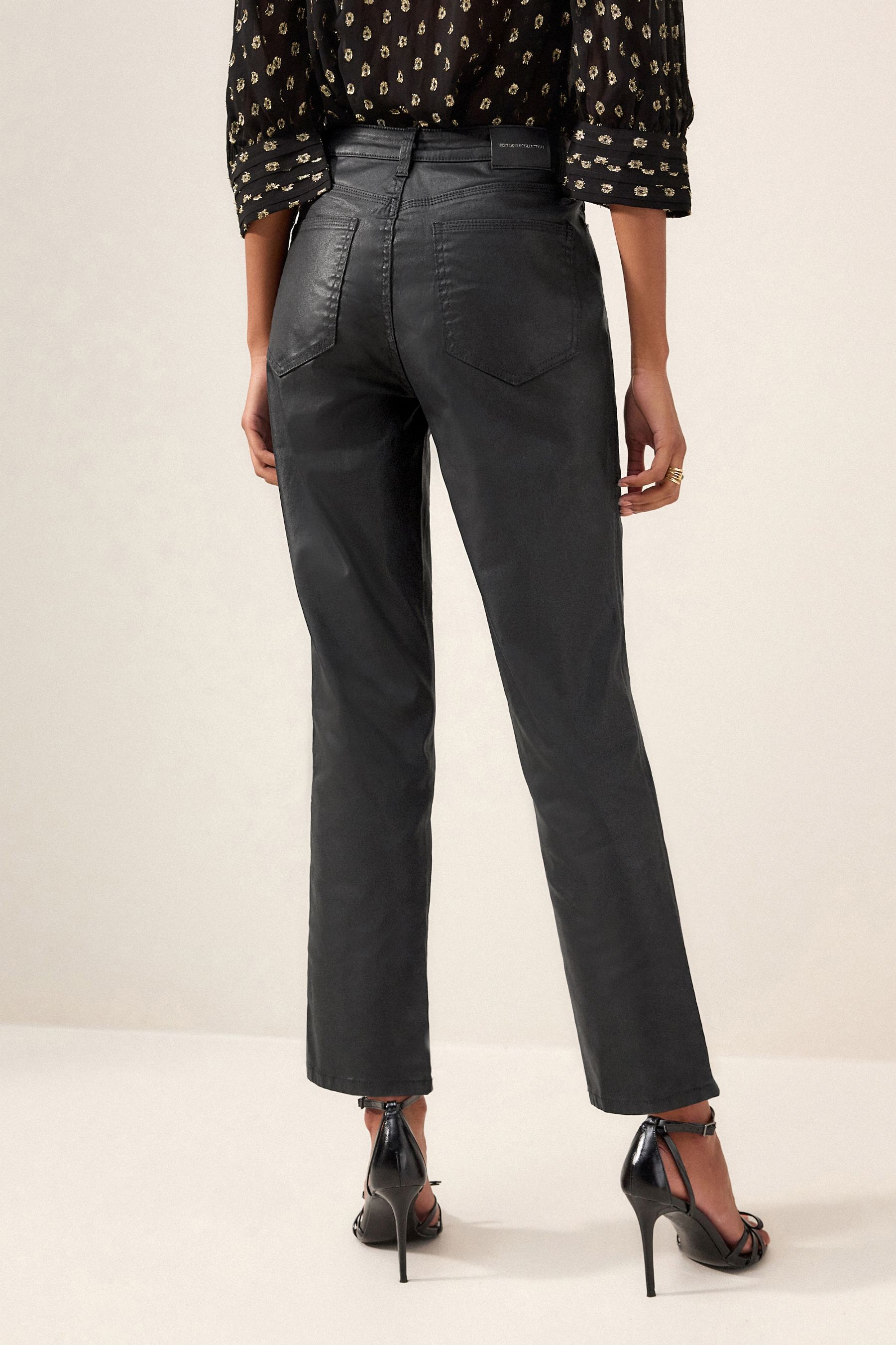 Buy Black Coated Mom Jeans from the Next UK online shop