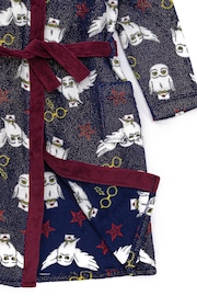 Vanilla Underground Blue Harry Potter Unisex Kids 100% Cotton Fleece Dressing Gown Robe - Image 6 of 7