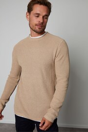 Threadbare Brown Crew Neck Jumper With Mock T-Shirt - Image 1 of 4