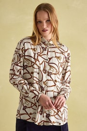 Joules Amilla Cream Multi Satin Shirt - Image 1 of 6