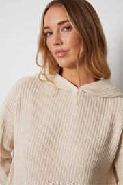 Threadbare Brown Hooded Knitted Jumper - Image 4 of 5