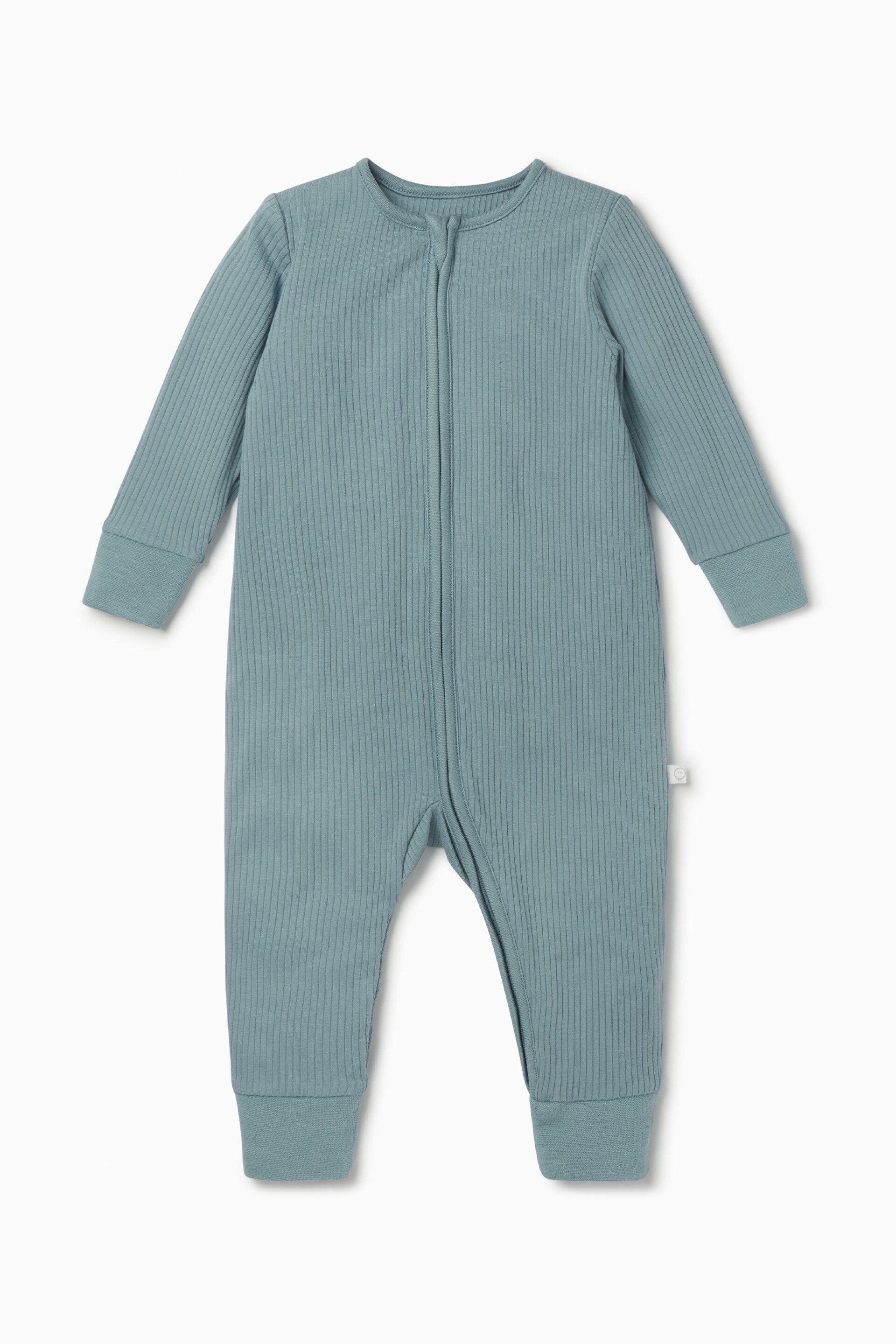 MORI Organic Cotton & Bamboo Ribbed Zip Up Sleepsuit - Image 4 of 6