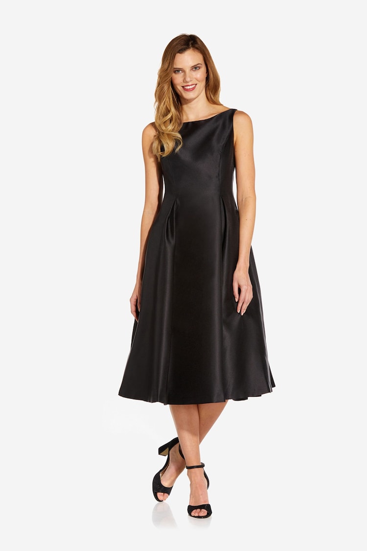 Adrianna Papell Black Sleeveless Tea Length Dress - Image 4 of 4