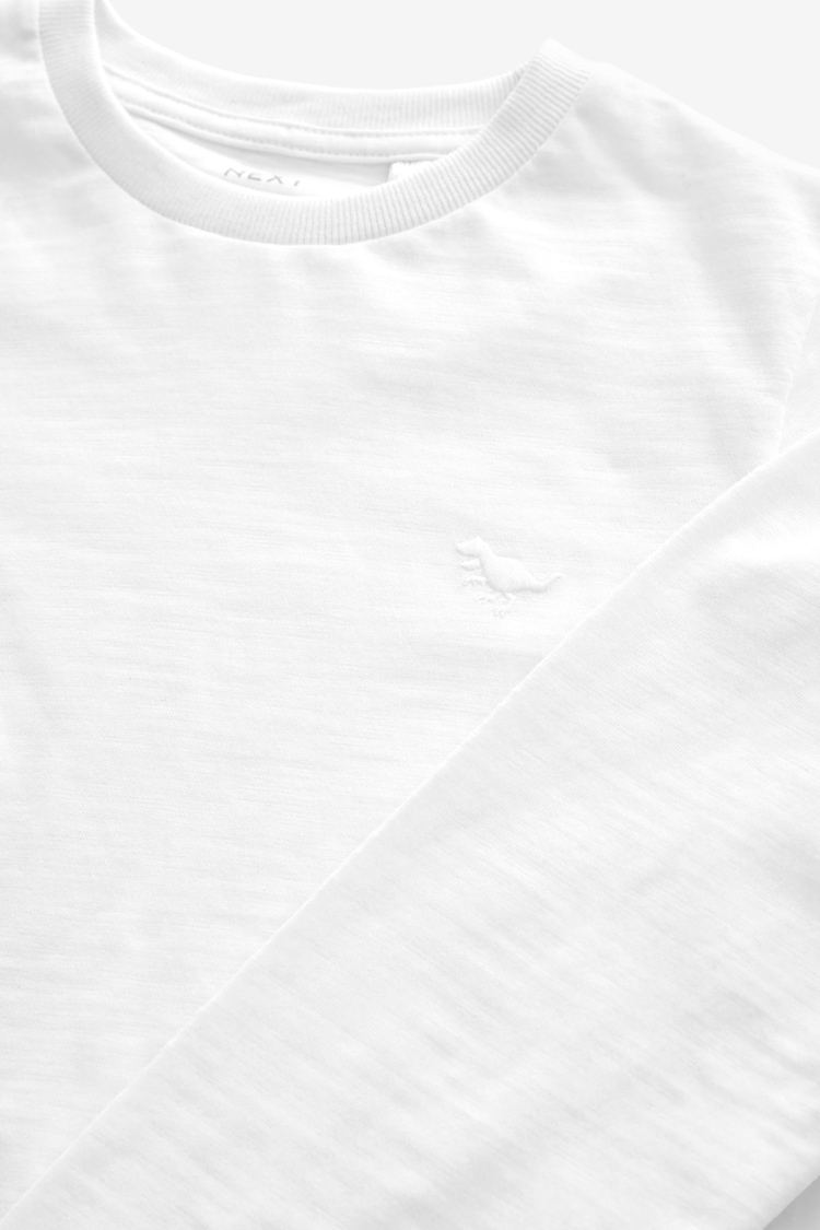 White 100% Cotton Long Sleeve Plain T-Shirt (3mths-7yrs) - Image 3 of 3