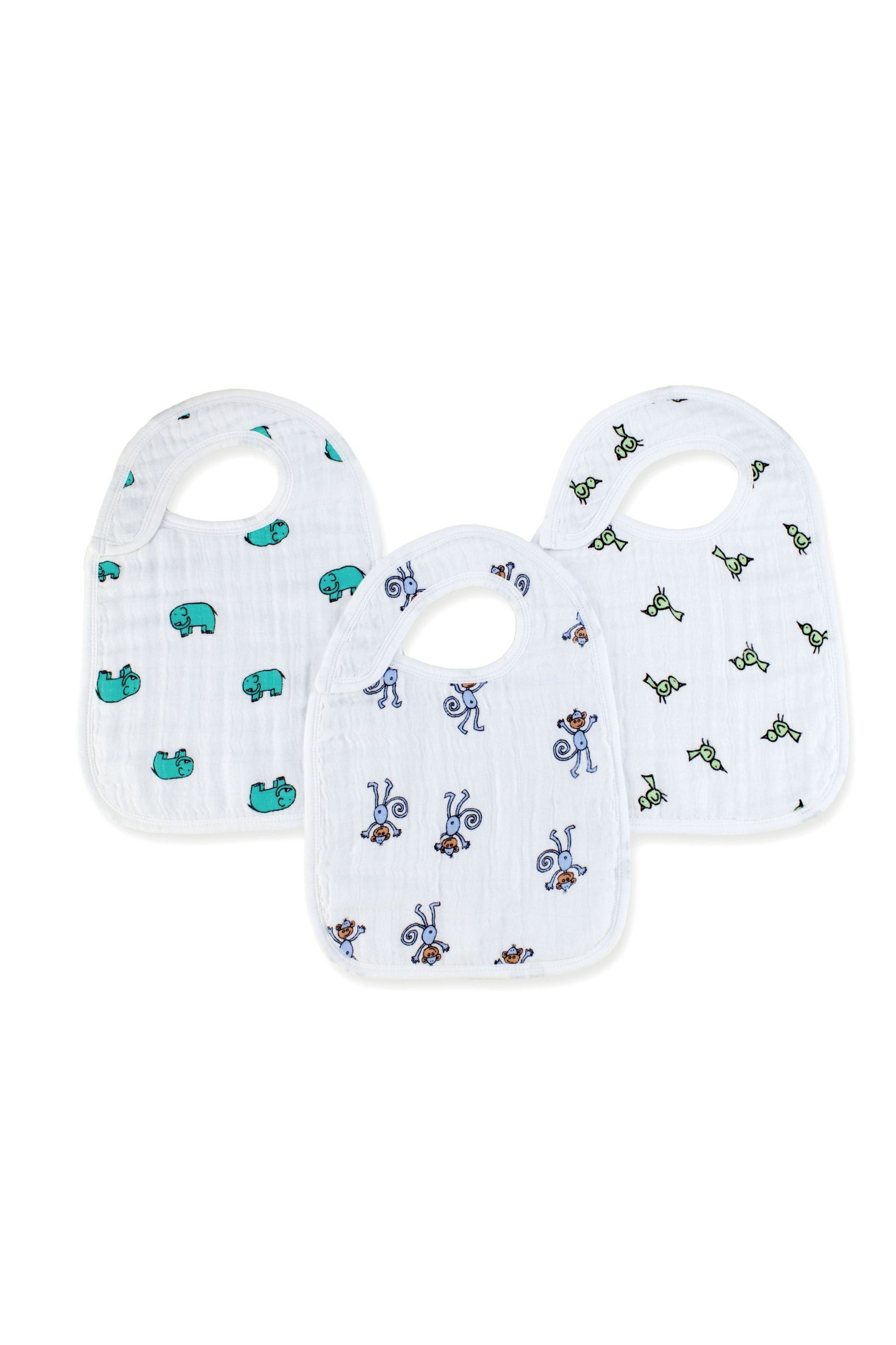 Buy aden anais White Snap Bibs Cotton Muslin Jungle 100 Cotton Jam 3 Pack from Next Luxembourg