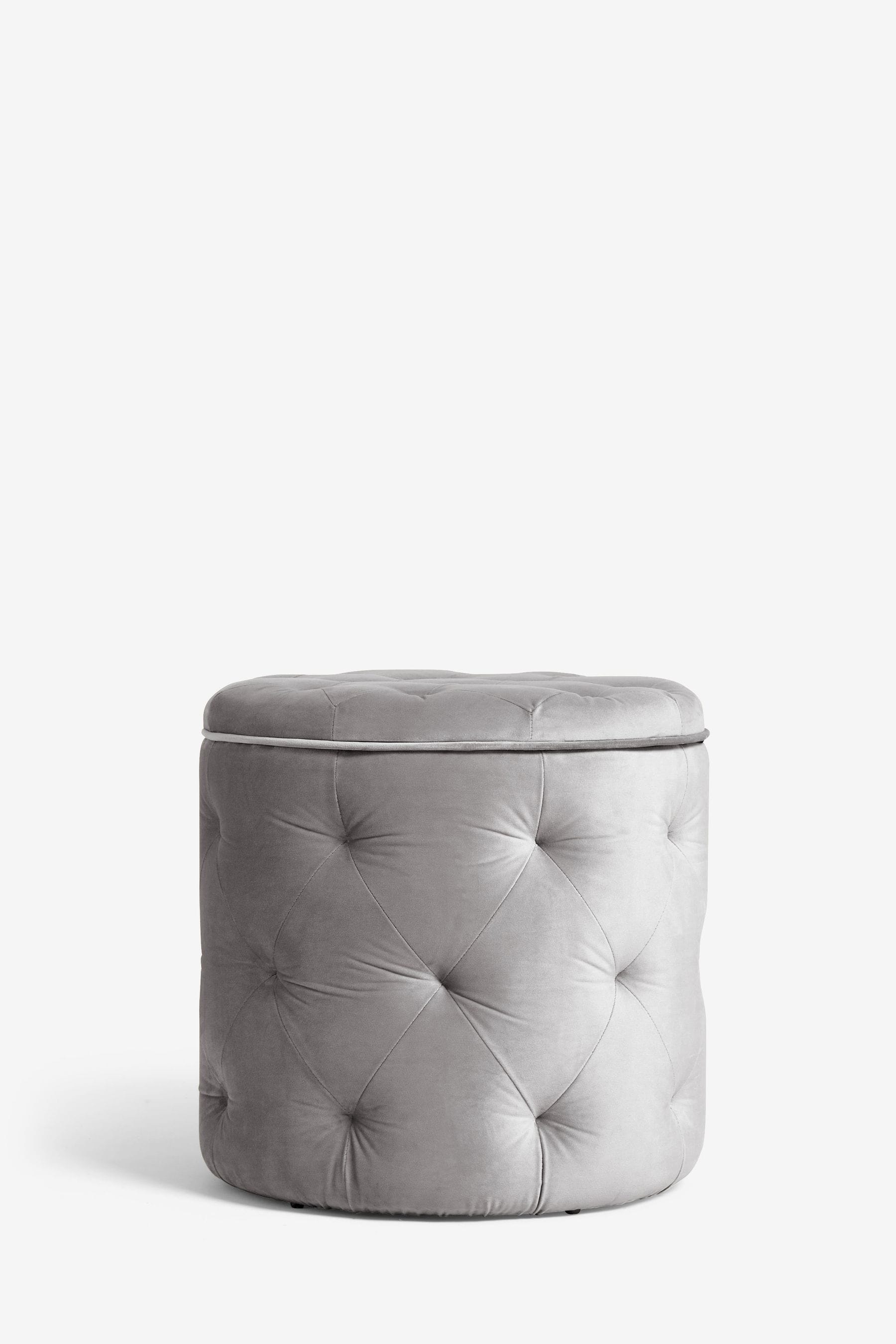 Grey velvet sales storage footstool