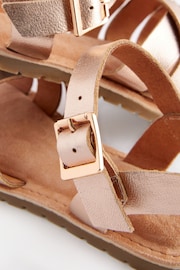Rose Gold Standard Fit (F) Leather Woven Sandals - Image 5 of 5