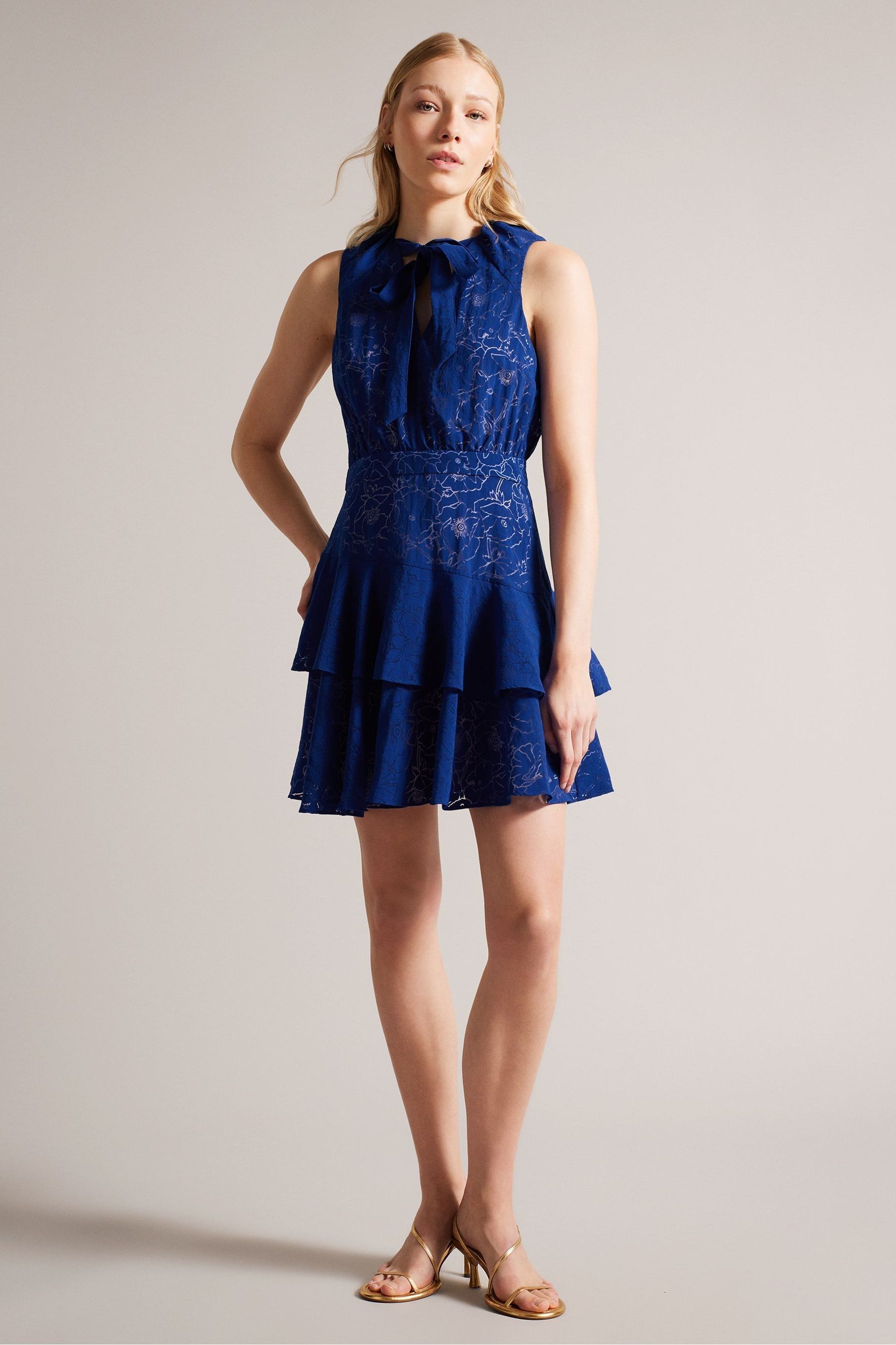 Buy Ted Baker Blue Timmia Asymmetric Tiered Mini Dress from Next Luxembourg