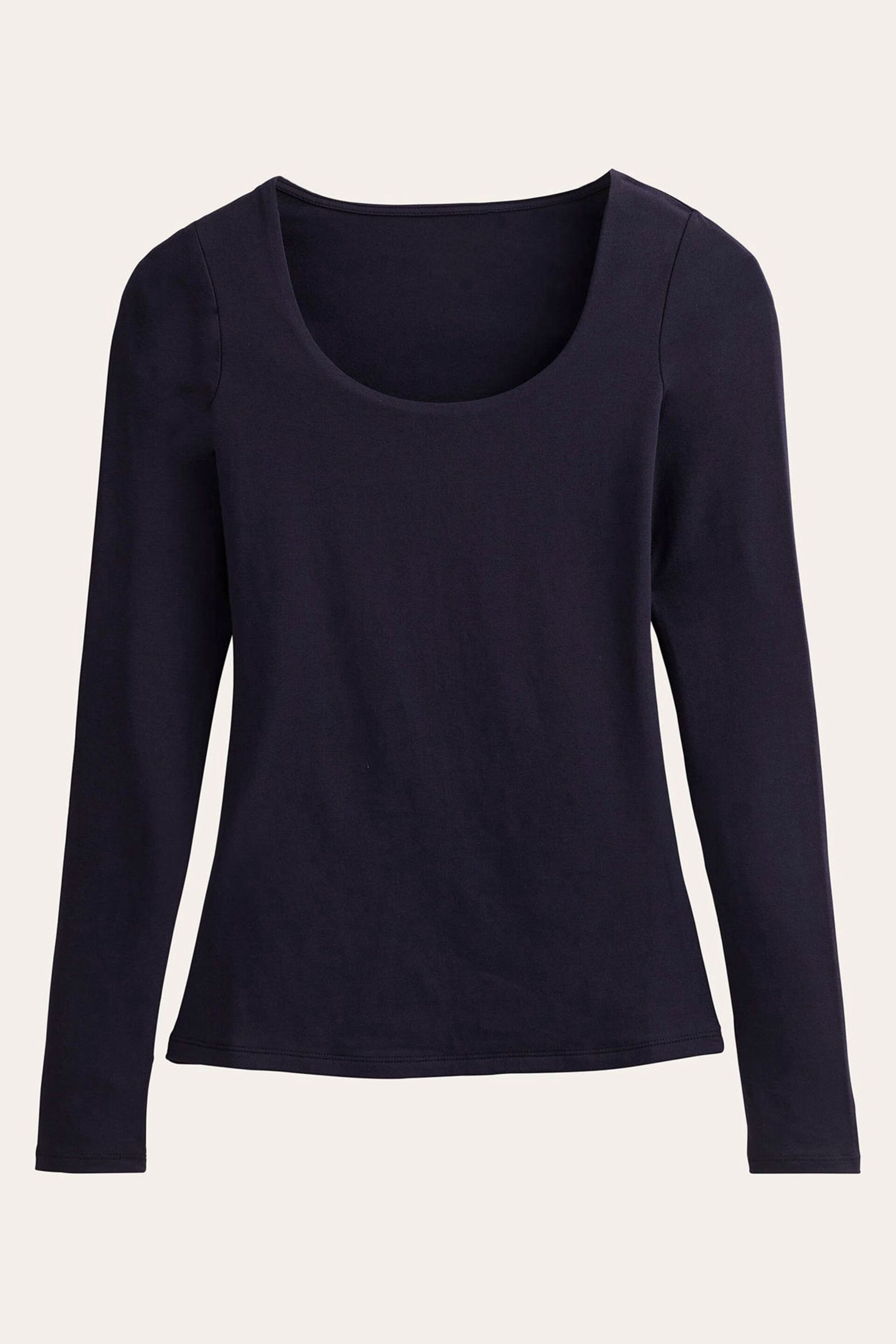 Boden Blue Double Layer Scoop Neck Long Sleeve T-Shirt - Image 5 of 5