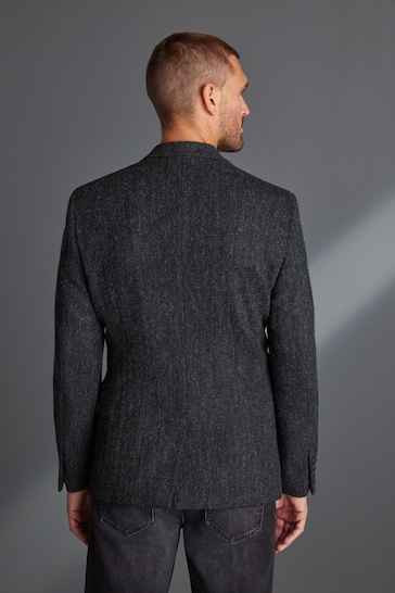 Charcoal Grey Signature Harris Tweed British Wool Blazer