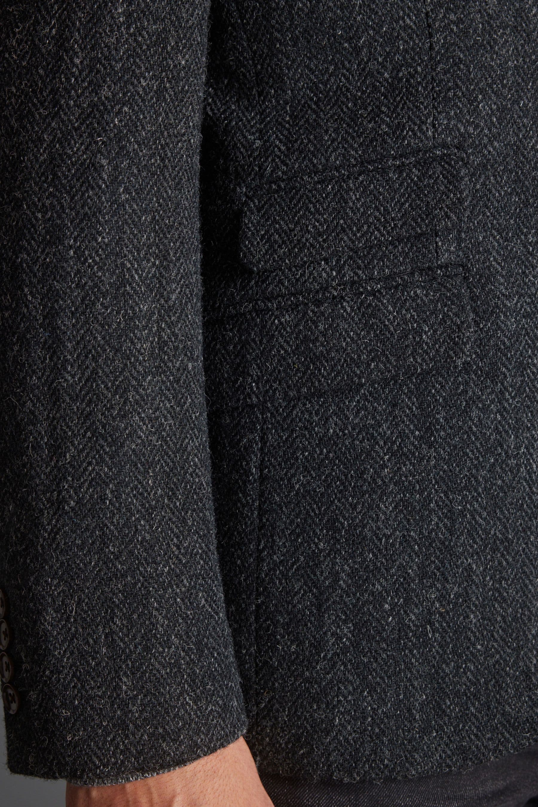 Charcoal harris tweed jacket top
