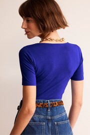 Boden Blue Navy Double Layer Scoop T-Shirt - Image 2 of 5