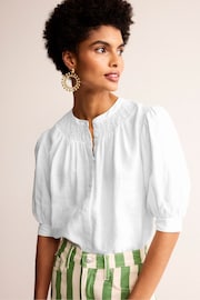 Boden White Ada 100% Linen Top - Image 1 of 6