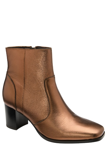 Ravel Brown Leather Zip-Up Ankle Boots