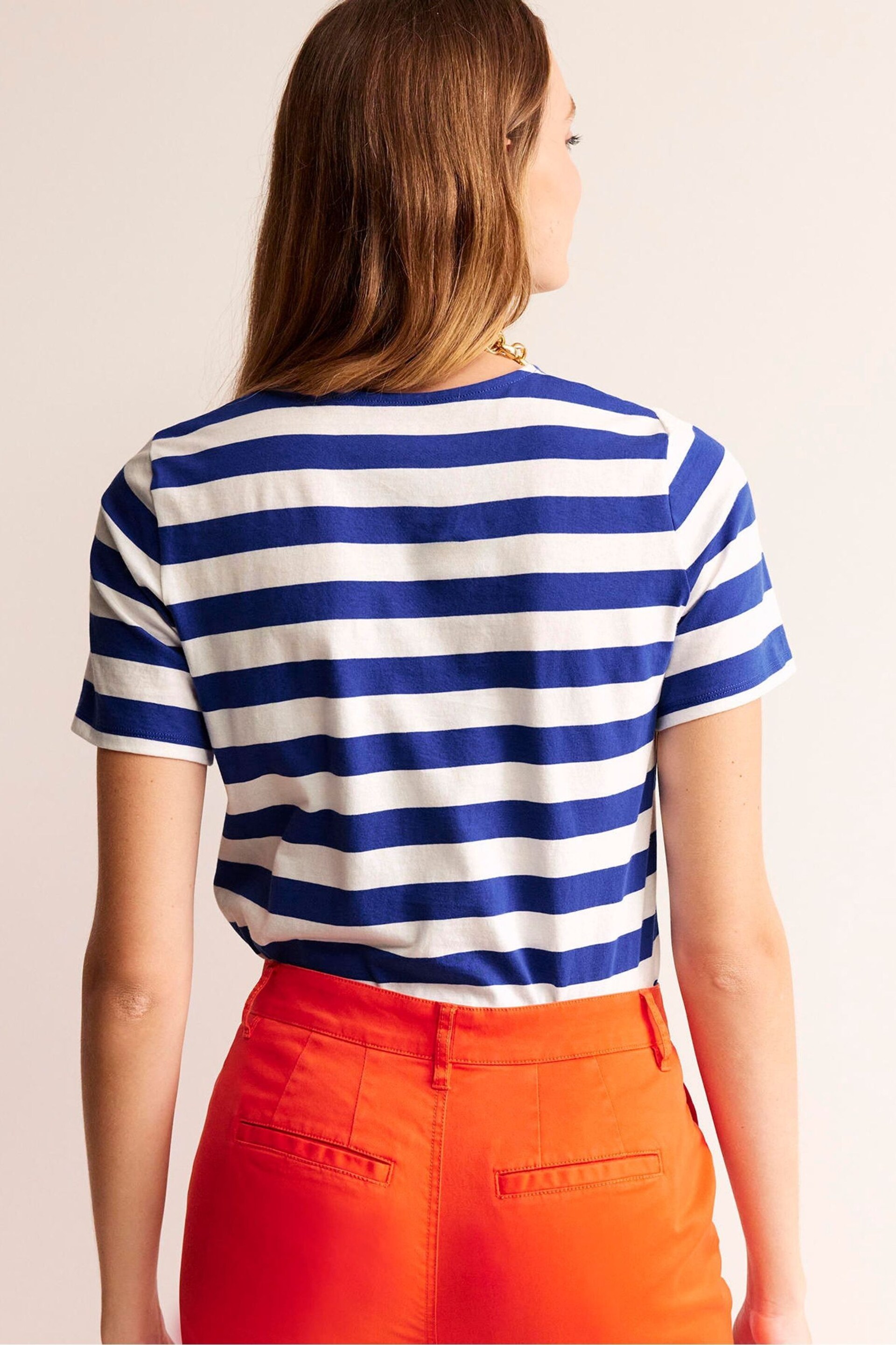 Boden Blue Bea Short Sleeve Breton T-Shirt - Image 2 of 5