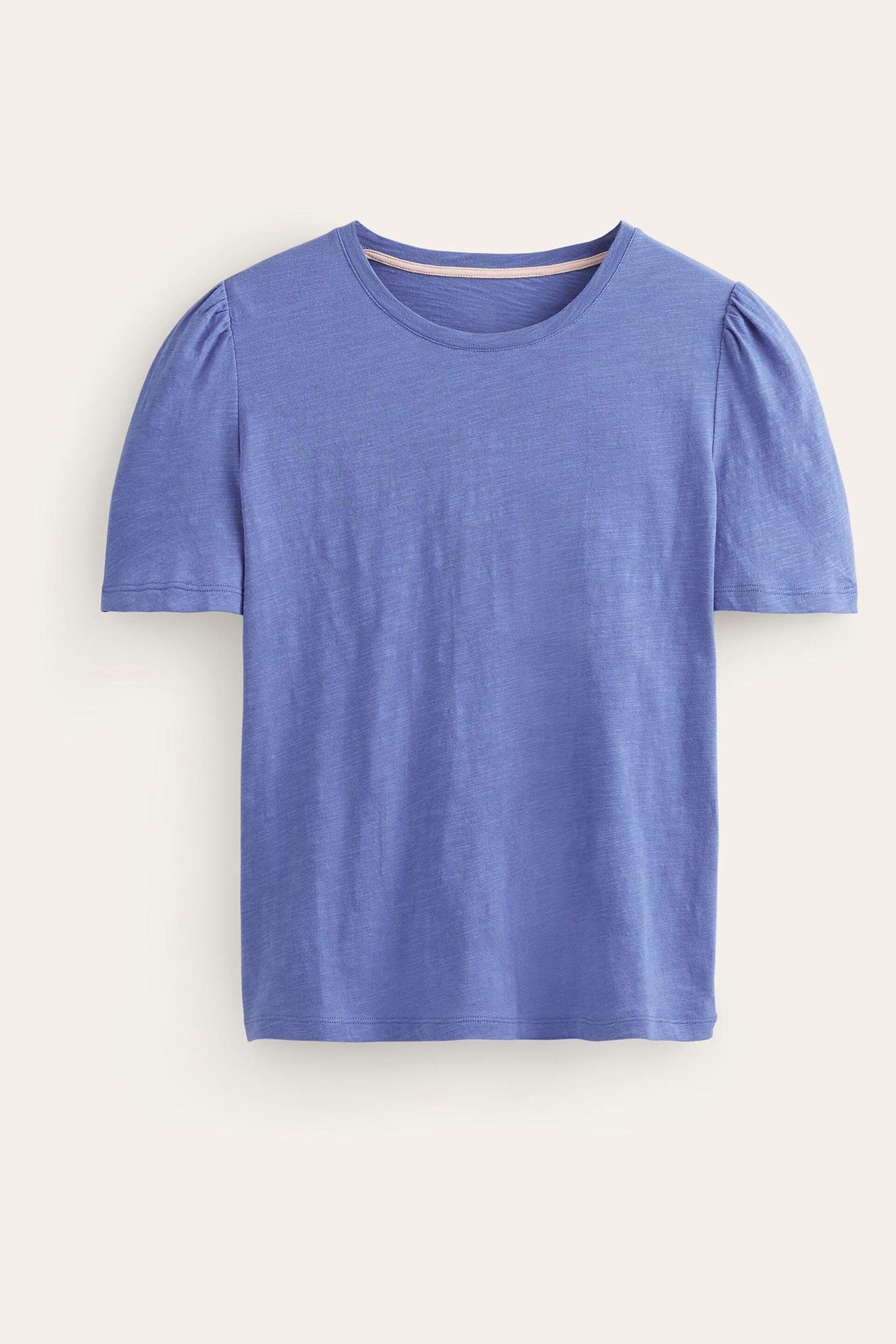 Boden Blue Cotton Puff Sleeve T-Shirt - Image 5 of 5