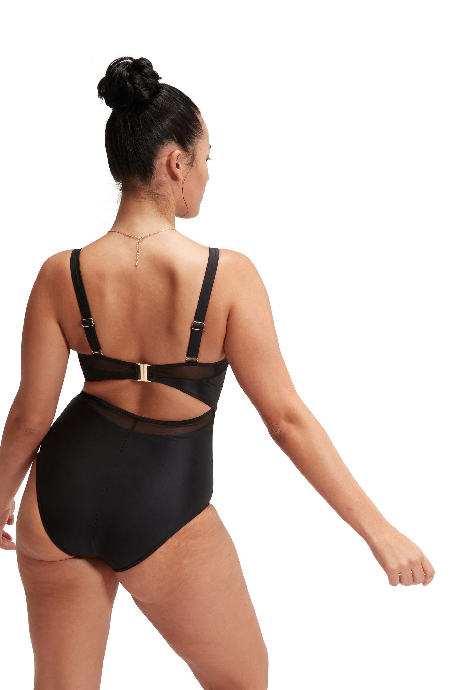 Buy Speedo Black Womens Shaping Mesh Detail 1 Piece Swimsuit from the Next UK online shop
