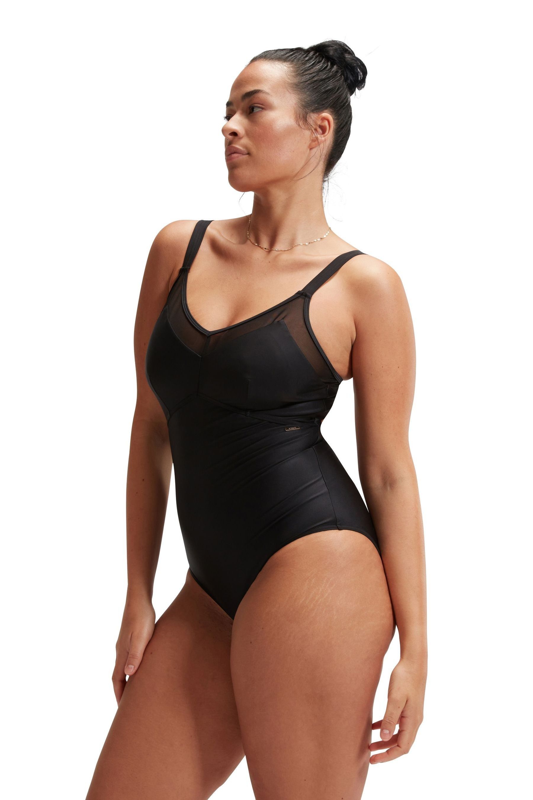 Buy Speedo Black Womens Shaping Mesh Detail 1 Piece Swimsuit from Next France