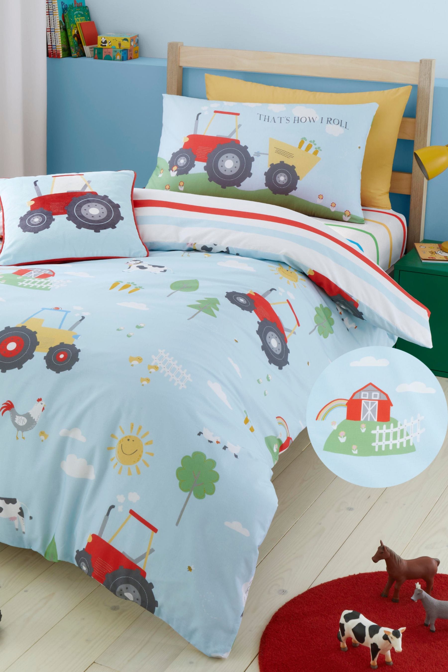 Tractor cot bed duvet set hotsell