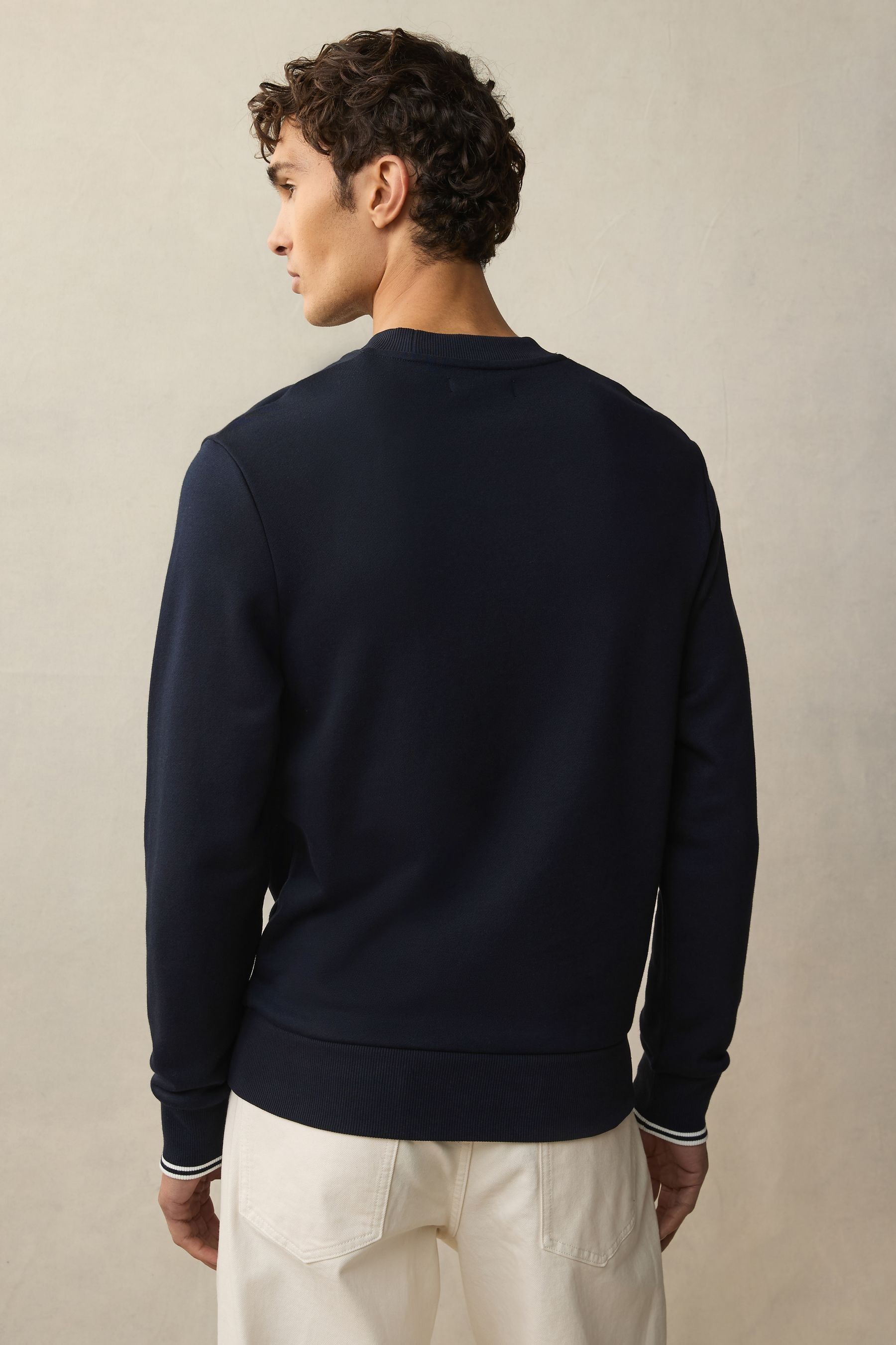 Fred perry navy sweatshirt deals