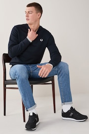 Fred Perry Navy Crew Neck 100% Cotton Sweatshirt - Image 3 of 5