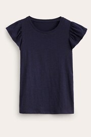 Boden Blue Cotton Flutter Top - Image 5 of 5